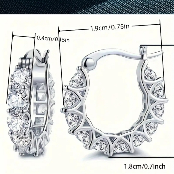 Zircon Hoop Earrings - Picture 4 of 4